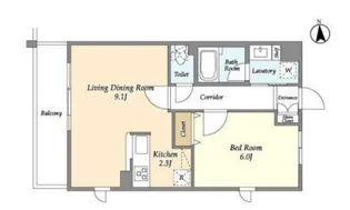 LIBR GRANT世田谷等々力【3階】の間取り