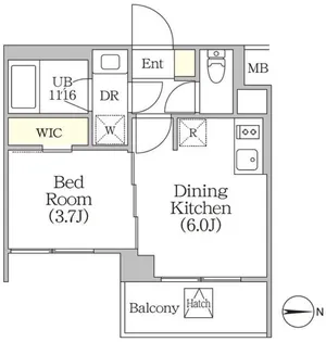 イプセ四谷テラス【5階】の間取り