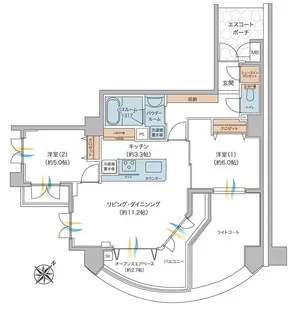 グランシティユーロコート成増【7階】の間取り