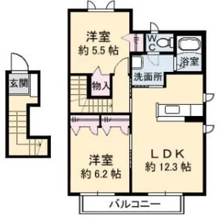 シャルマン高洲 I棟【2階】の間取り