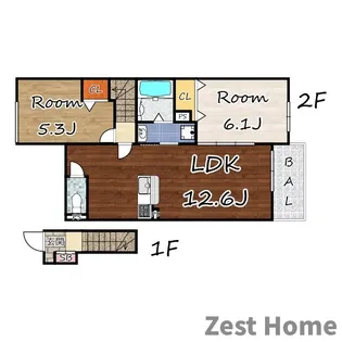 メゾン・デ・クール【3階】の間取り