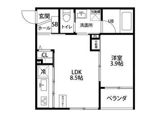Dwell天神【3階】の間取り