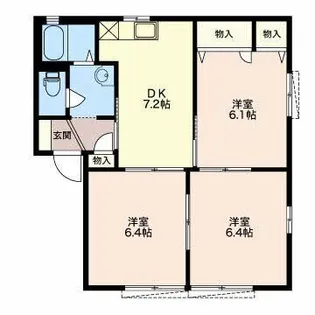 グランシャリオ中吉田 A棟【1階】の間取り