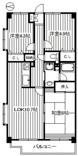 プラザサンタナカ5号館【7階】の間取り