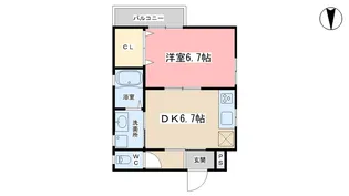 シャトン山科【1階】の間取り