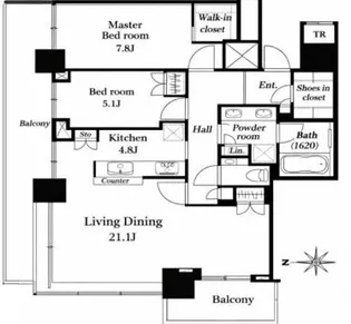 ザ・パークハウス晴海タワーズ クロノレジデンス【43階】の間取り