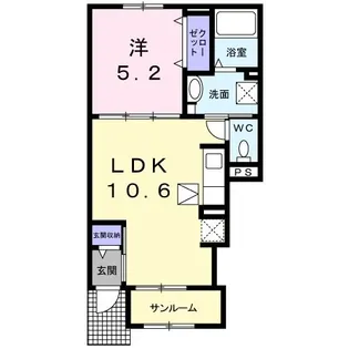 パルボナール【1階】の間取り