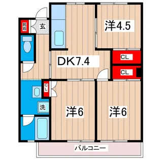 鹿島マンション【3階】の間取り