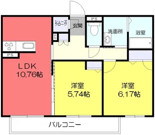 カーボグランデIIIB棟【1階】の間取り