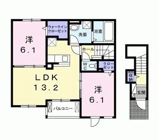 サンフラワー杭瀬【2階】の間取り