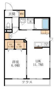 メゾン菩提樹【1階】の間取り
