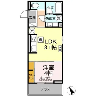 D Bless和田町【1階】の間取り