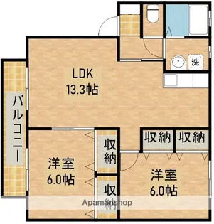ティエドIIO A【2階】の間取り