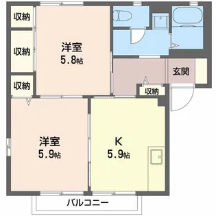 サンコーポ長沢 B【2階】の間取り