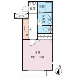 ラルジュ中野【1階】の間取り