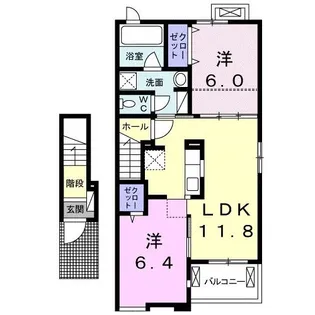ゼフィールB【2階】の間取り