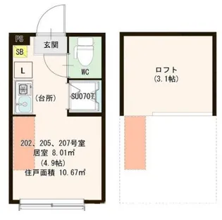 ハーモニーテラス新小岩III【2階】の間取り