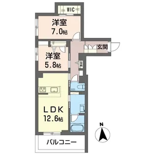 フォンテーヌ べレオ【3階】の間取り
