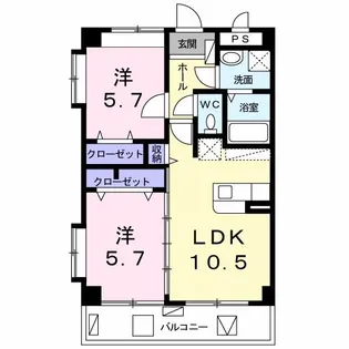 ベルアンジュ南城【1階】の間取り