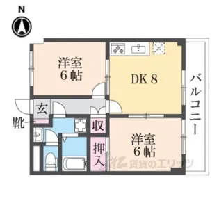 プリムローズ西野【5階】の間取り