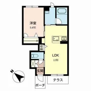 カーサグラス シュデステB【1階】の間取り