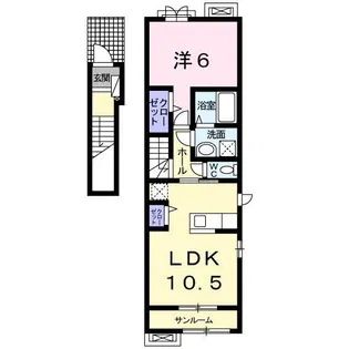 プリムローズ II B【2階】の間取り