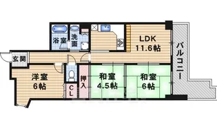 光栄ハイツ伊丹【2階】の間取り
