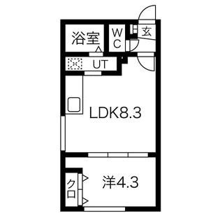 ラフィーネ円山公園・華【4階】の間取り