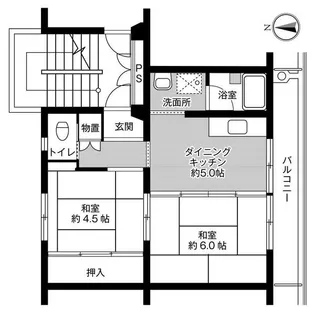 ビレッジハウス千津ヶ谷1号棟【3階】の間取り