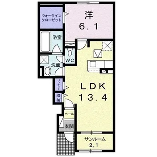 プリムラ B【1階】の間取り