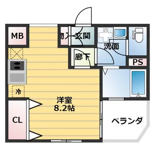 グレンパーク内本町【11階】の間取り