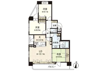 クリオ山鼻参番館【14階】の間取り