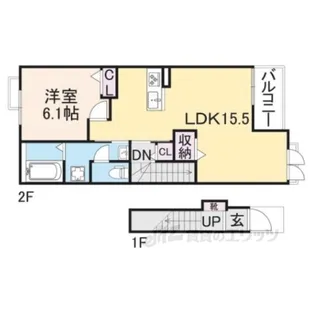 レジデンスリーキ雅【2階】の間取り