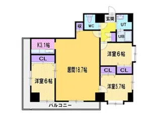 山下参番館【10階】の間取り