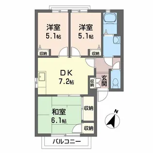 ハイツ西光寺 A棟【2階】の間取り