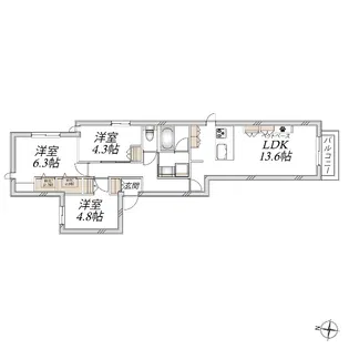 ヴァレールコート【2階】の間取り