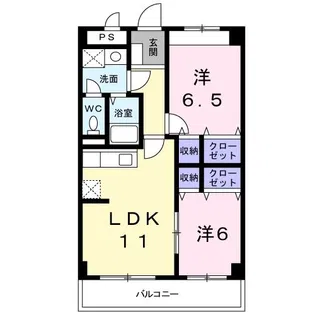 ジュネス・ベル・ウッド【2階】の間取り