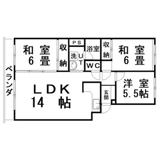 ときわ台ハイツ【2階】の間取り