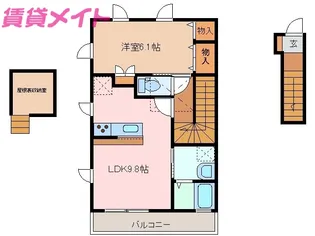 ヒラソール B【2階】の間取り