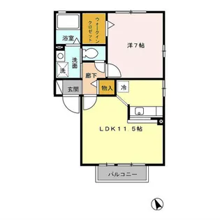 フローラルコート B【1階】の間取り