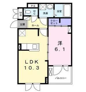 フィオーレ・タチバナC【1階】の間取り