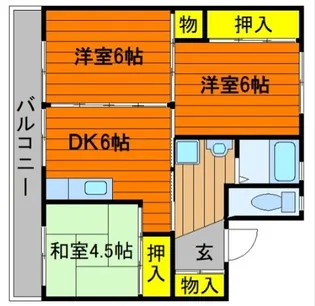 岡山県玉野市後閑【マンション】の間取り
