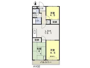 ヌーベル犬飼A棟【1階】の間取り