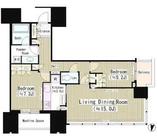 東京都港区赤坂2【マンション】の間取り