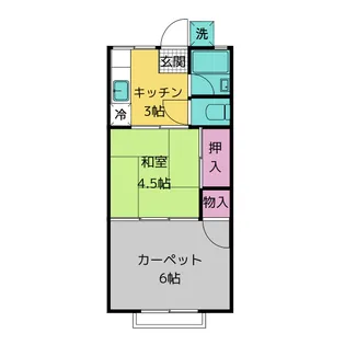ベルハイツ今宿C棟【2階】の間取り