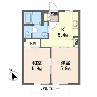 シャインスターT B【1階】の間取り