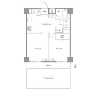 ダイアパレス千歳【1階】の間取り