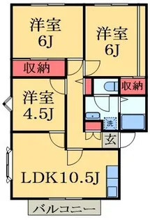 ユーロアベニュー四街道G【1階】の間取り