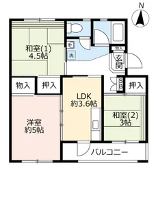 UR平城第二【5階】の間取り