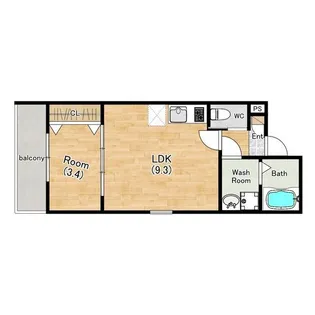 大阪府岸和田市上野町東【アパート】の間取り